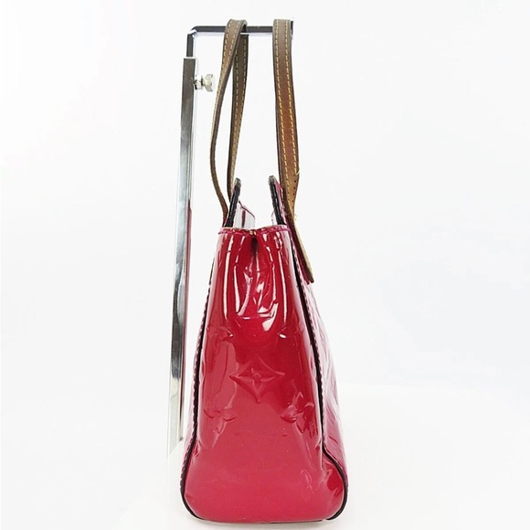 Louis Vuitton Glossy Red Tote with Brown Handles - Picture 3 of 14